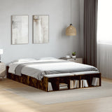 Bed Frame without Mattress Smoked Oak 140x190 cm 3280584