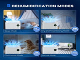 5500mL Portable Dehumidifier with Air Purifier, UVC, Ioniser, 24H Timer, 5 Modes, 16L/Day, for Home T3398P330530