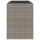 Bar Table with Glass Top Grey 185x80x110 cm Poly Rattan 362601