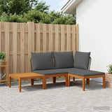 4 pcs Solid Acacia Wood & Rope Natural 3407734