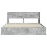 Bed Frame with Storage and Headboard Concrete Grey 180 x 200 cm 3414284