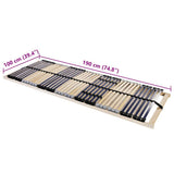 Slatted Bed Base Brown 100 x 190 cm Solid Beech Wood 42015253