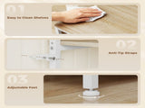 Kitchen Baker's Rack, Microwave Stand with Storage Shelves and 6 Hooks for Small Spaces T3398P553403