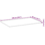 Table Top Rectangular 100x50x2 cm Solid Wood Acacia 4008820