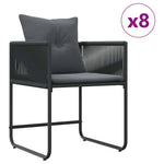 Garden Dining Set 9 pcs Black Steel 3335875