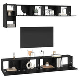TV Cabinet Set 5 pcs Black Oak Engineered Wood 3393196