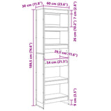 Book Cabinet 2 pcs Smoke Oak 60 x 30 x 189.5 cm Engineered Wood 3403000