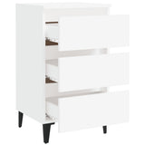 Bed Cabinet with Metal Legs White 40x35x69 cm 805905