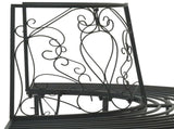 Tree Bench 4-Seater 160 x 80 x 89 cm Steel Black Half-round 42029532