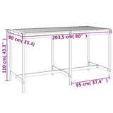 9 Piece Garden Bar Set Grey Solid Wood Pine 3157759
