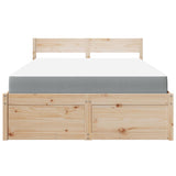 Bed with Drawers and Mattress 120x200 cm Solid Wood Pine 3281901