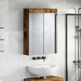 Bathroom Mirror Cabinet TULUM Smoked Oak 60 x 16.5 x 78 cm 880366