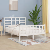 Bed Frame without Mattress White 140x200 cm Solid Wood Pine 3107614