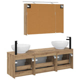 Bathroom Cabinet Set 4 pcs Artisan Oak Engineered Wood 3406622