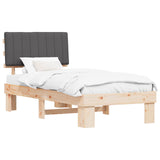 Bed Frame with Upholstered Headboard Dark Grey 90 x 190 cm 877525