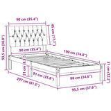 Bed Frame with Upholstered Headboard Brown 90 x 190 cm 878856