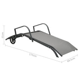 Sun Lounger Grey Powder-Coated Steel 200 x 58 x 32 cm 47845