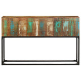Console Table Brown base with blue, green, cream hues 320822