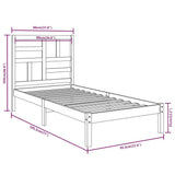 Bed Frame without Mattress White Solid Wood 90x190 cm Single 3105916