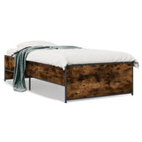 Bed Frame without Mattress Smoked Oak 75x190 cm Small Single 845253