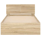 Bed Frame without Mattress with Headboard Sonoma Oak 100x200 cm 838619