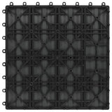 11 pcs Decking Tiles Deep Embossed WPC 30x30 cm 1 sqm Black 45036