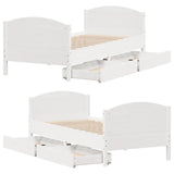 Bed Frame without Mattress White 100x200 cm Solid Wood Pine 3301804