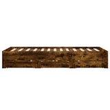 Bed Frame with Drawers without Mattress Smoked Oak 135x190 cm Double 3207312