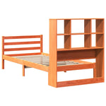 ZNTS Bookcase Bed without Mattress Wax Brown 100x200 cm Solid Wood 3321915