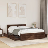 Bed Frame with Headboard without Mattress Brown Oak 120x200 cm 3295575
