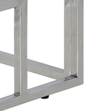Console Table Silver Stainless Steel and Solid Sleeper Wood 350005