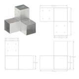 Post Connectors 4 pcs Y Shape Galvanised Metal 91x91 mm 145474
