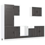 7 Piece Kitchen Cabinet Set Kalmar Black Engineered Wood 3314762