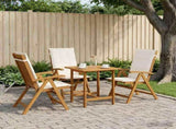 Reclining Garden Chairs 3 pcs Natural Solid Acacia Wood 42041433