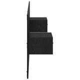 Headboard with Cabinet 3 pcs Black Oak Engineered Wood 3416091