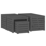 4 Piece Garden Box Set Grey Solid Wood Pine 3154668