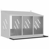 Chicken Nesting Box with 3 Compartments Galvanized Silver Metal 864346