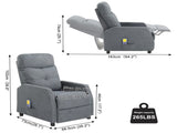 Fabric With 6-Point Massage Heating Function Recliner Light Gray 29055265