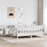 Bed Frame without Mattress White 180x200 cm Super King Solid Wood Pine 3306256