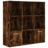 815447 Book Cabinet Smoked Oak 98x30x98 cm