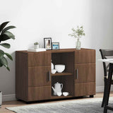 Sideboard with Shelf FLORIN Brown Oak 88.5 x 30.5 x 55.5 cm 880298