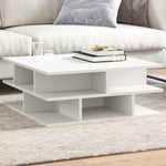 ZNTS Coffee Table White 70x70x29 cm Engineered Wood 840744