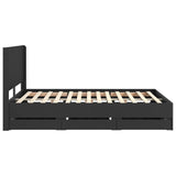 Bed Frame with Storage and Headboard Black 140 x 190 cm 3413948