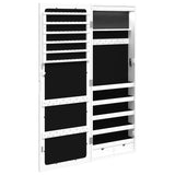 Mirror Jewellery Cabinet with LED Lights Wall Mounted White 353235