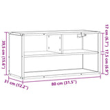 TV Cabinet Sonoma Oak 80x31x39.5 cm Engineered Wood and Metal 848925