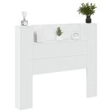 Storage Headboard with LED White Engineered Wood 3418662