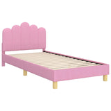 Children's Bed Frame with Headboard Pink 90 x 200 cm Fabric 42011062
