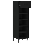 ZNTS Shoe Cabinet Black 30x35x105 cm Engineered Wood 829693