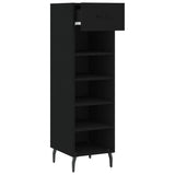 ZNTS Shoe Cabinet Black 30x35x105 cm Engineered Wood 829693