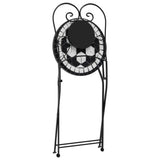 Bistro Chairs Foldable 2 pcs Black and White Ceramic 4003405